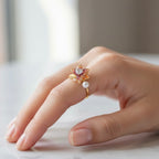 Crystal Gold Ring (Adjustable Size)