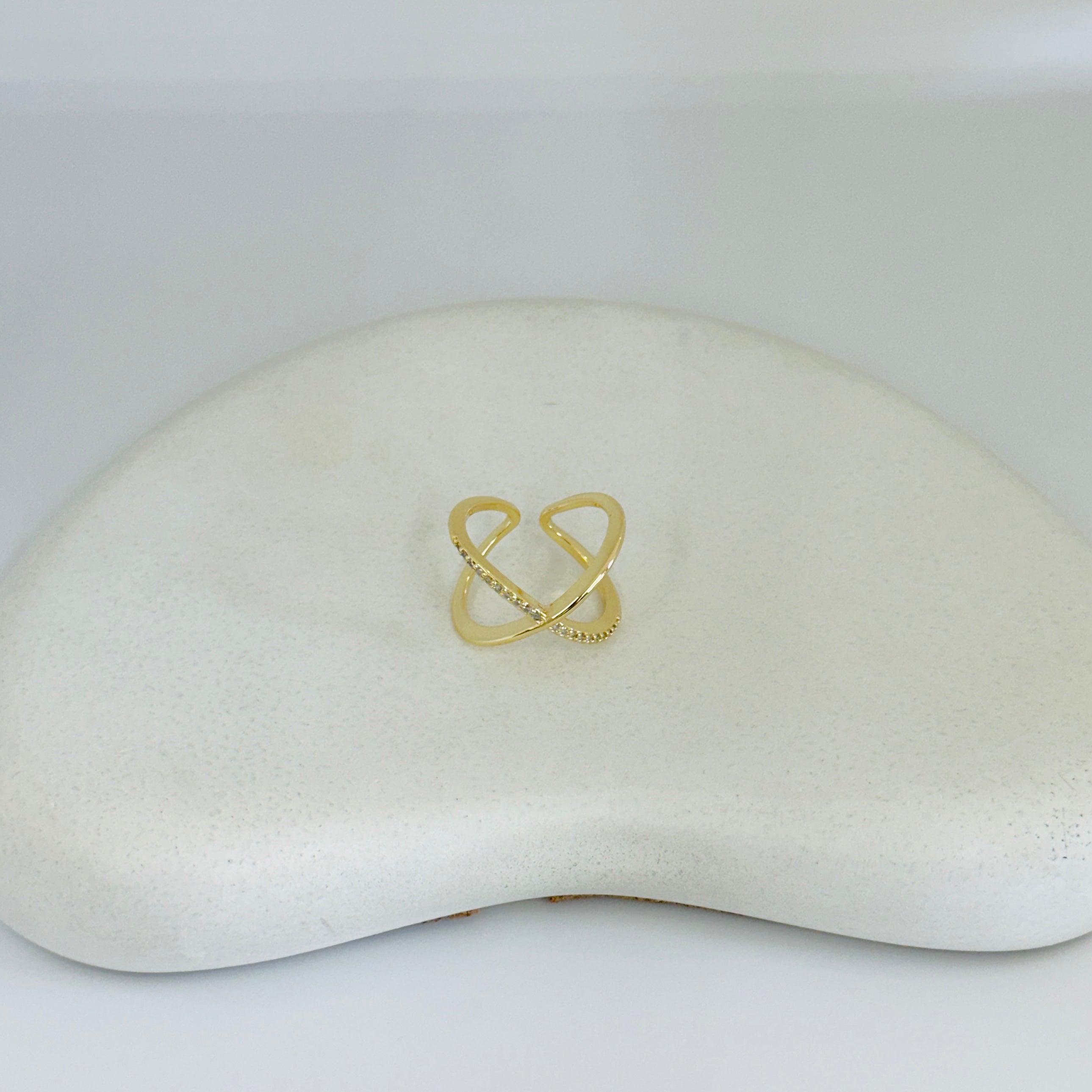 Cross Gold Ring (Adjustable Size)