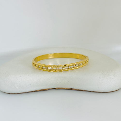 Arlo Gold Bangle Bracelet (Free Size)