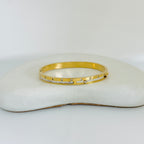 Liv Stones Gold Bangle Bracelet (Free Size)