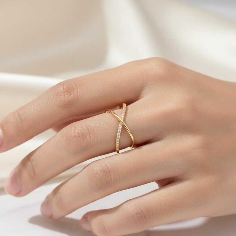 Cross Gold Ring (Adjustable Size)
