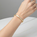 Tessa Stones Gold Bangle Bracelet (Free Size)