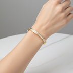 Tessa Stones Gold Bangle Bracelet (Free Size)