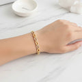 Flora Gold Bangle Bracelet (Free Size)