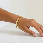 Liv Stones Gold Bangle Bracelet (Free Size)