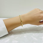 Clara Stones Gold Bangle Bracelet (Free Size)