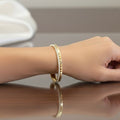Gia Stones Gold Bangle Bracelet (Free Size)