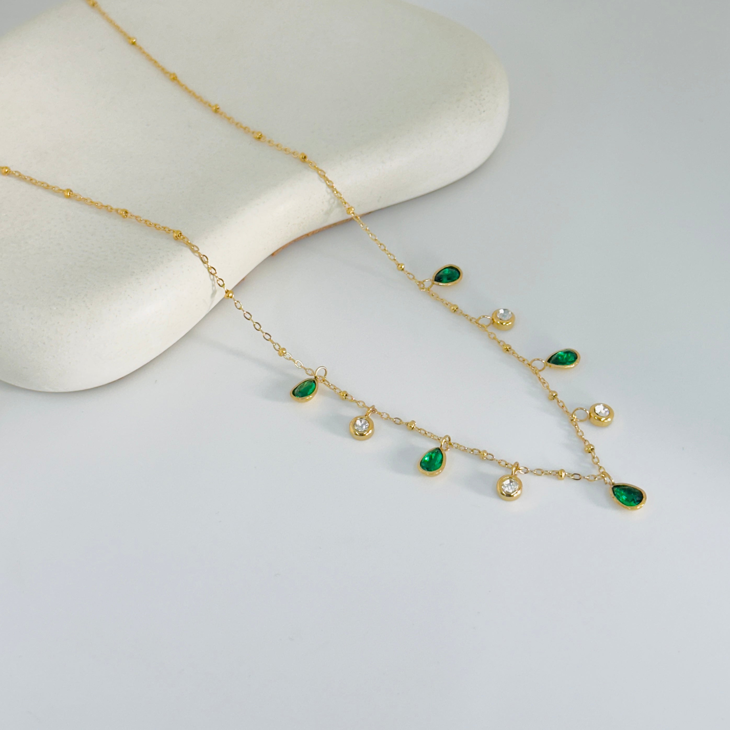 Gaia Stones Falls Gold Necklace