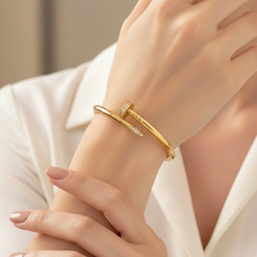 Noorz Gold Bangle Bracelet (Free Size)