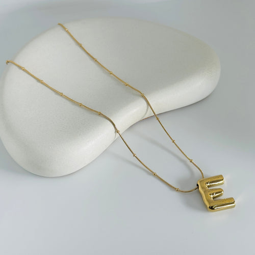 'E' Gold Necklace