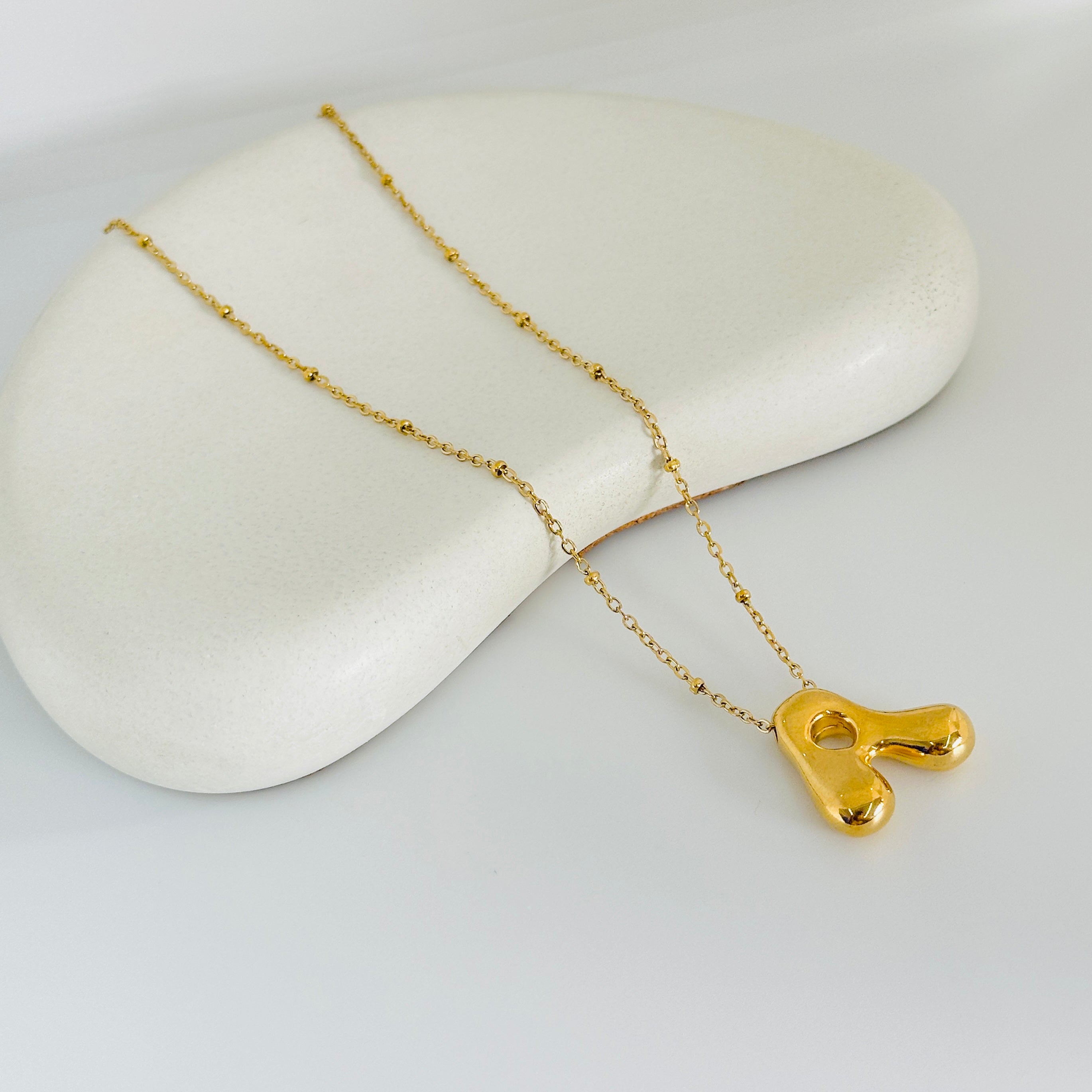 'A' Gold Necklace