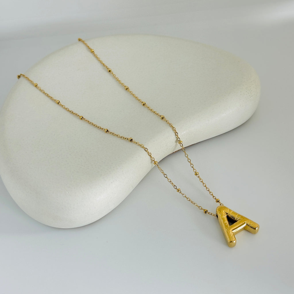 'A' Gold Necklace