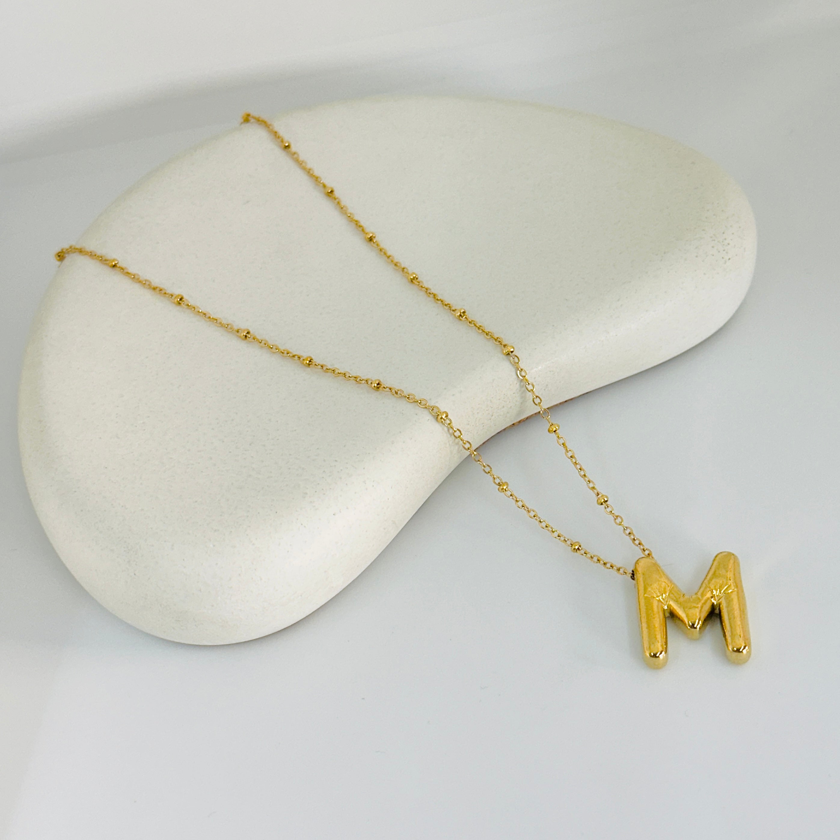 'M' Gold Necklace