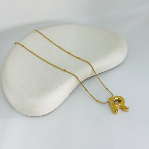'R' Gold Necklace