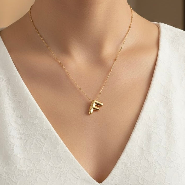 'F' Gold Necklace