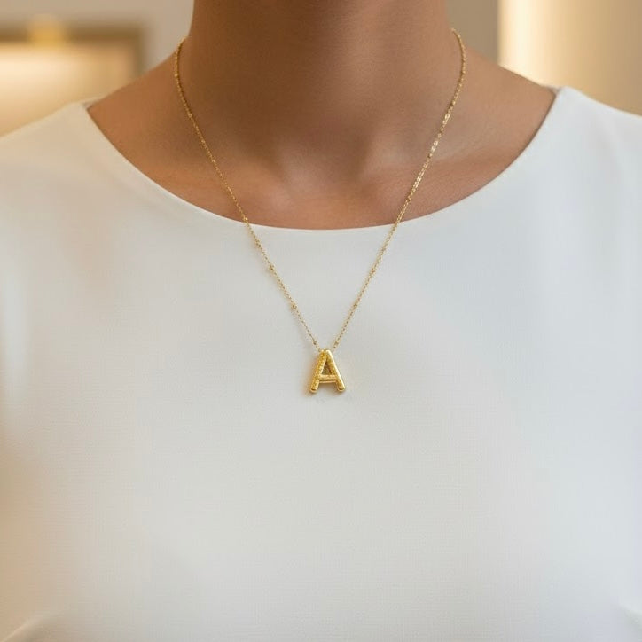 'A' Gold Necklace