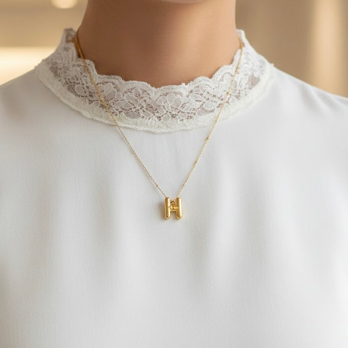 'H' Gold Necklace