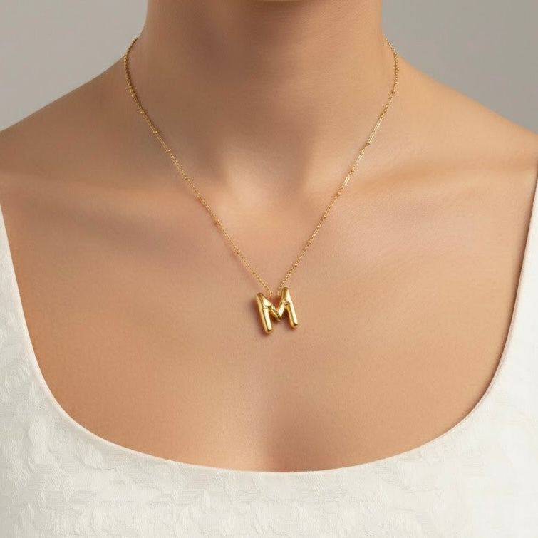 'M' Gold Necklace