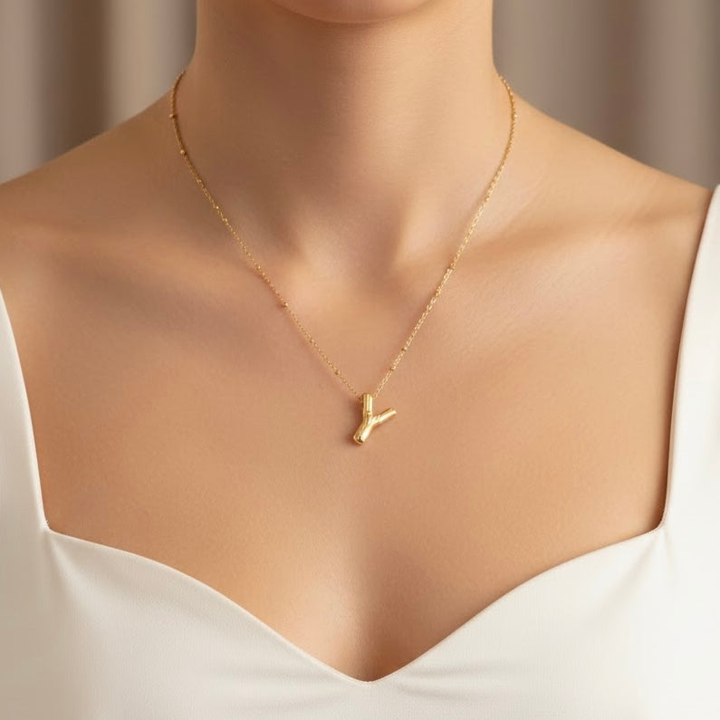 'Y' Gold Necklace