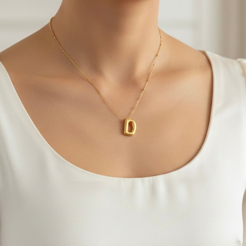 'D' Gold Necklace