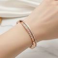 Wylda Stones Rose Gold Bangle Bracelet (Free Size)