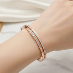 Wylda Stones Rose Gold Bangle Bracelet (Free Size)