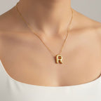 'R' Gold Necklace