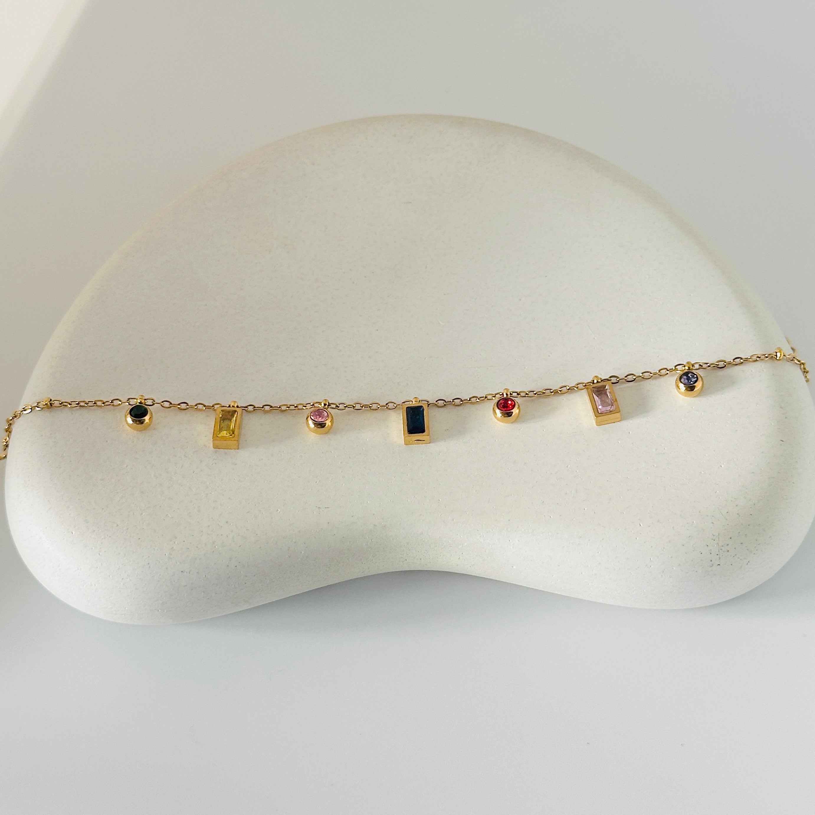 Faela Multi Stone Gold Bracelet