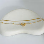 Bow Snake Layered Anklet (Pair)