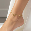 Bow Snake Layered Anklet (Pair)