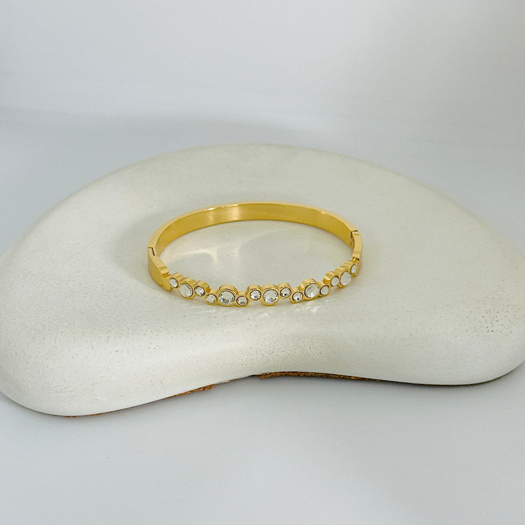 Lucy Stones Gold Bangle Bracelet (Free Size)