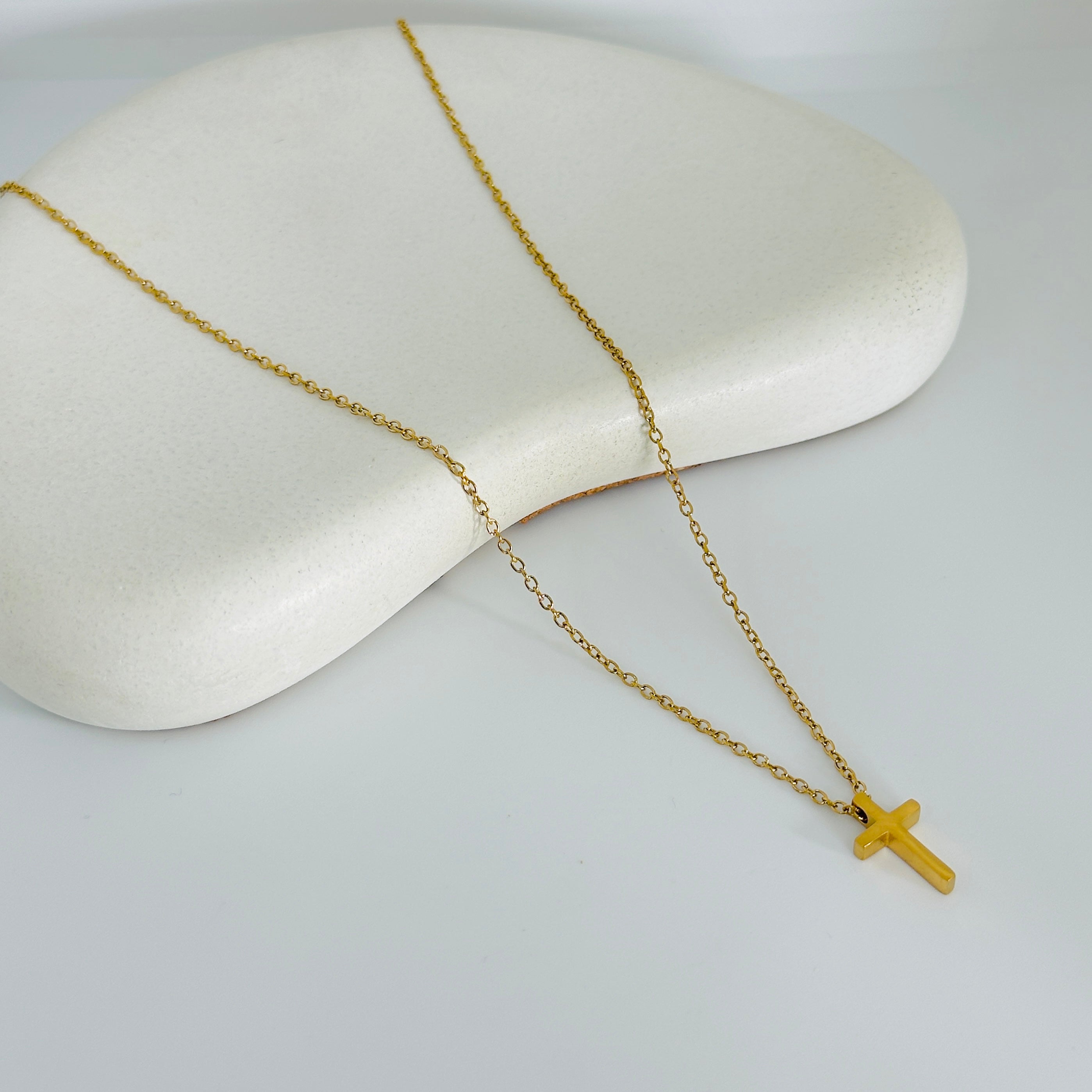 Unisex Cross Gold Necklace