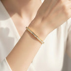 Nessa Stones Gold Bangle Bracelet (Free Size)