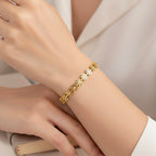 Lena Gold Bangle Bracelet (Free Size)