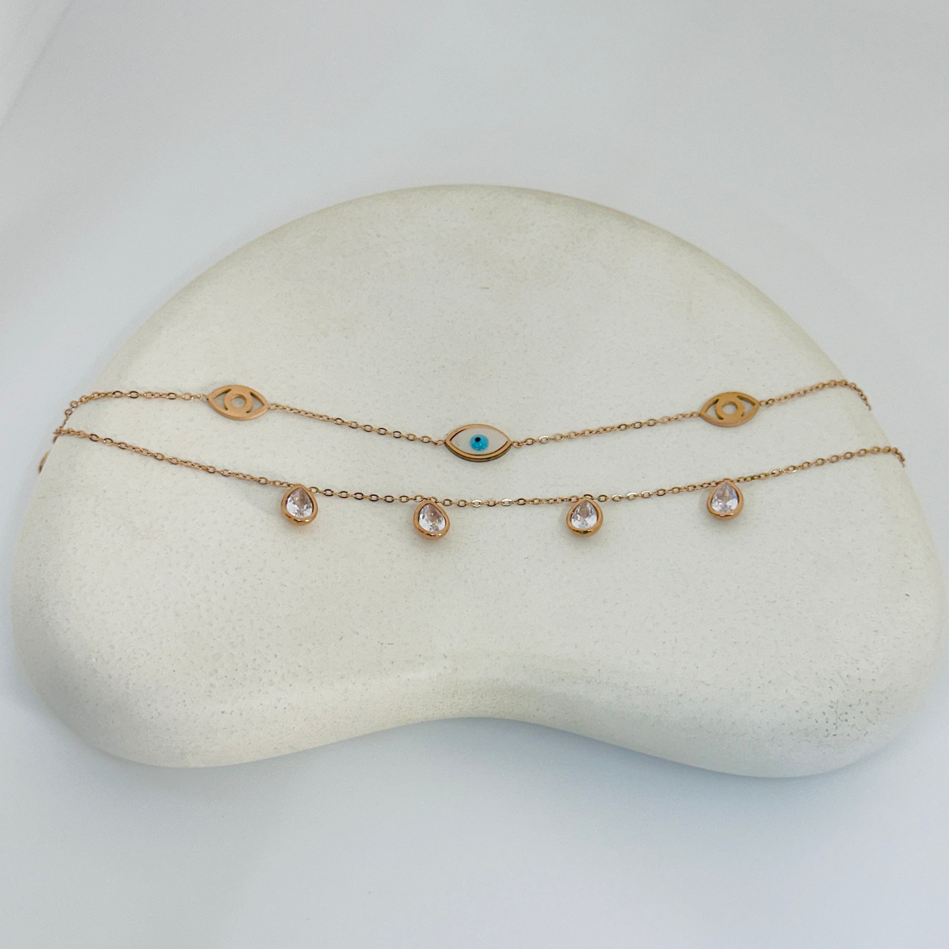 Evil Stone Rosegold Bracelet