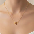 Bow Stone Gold Necklace