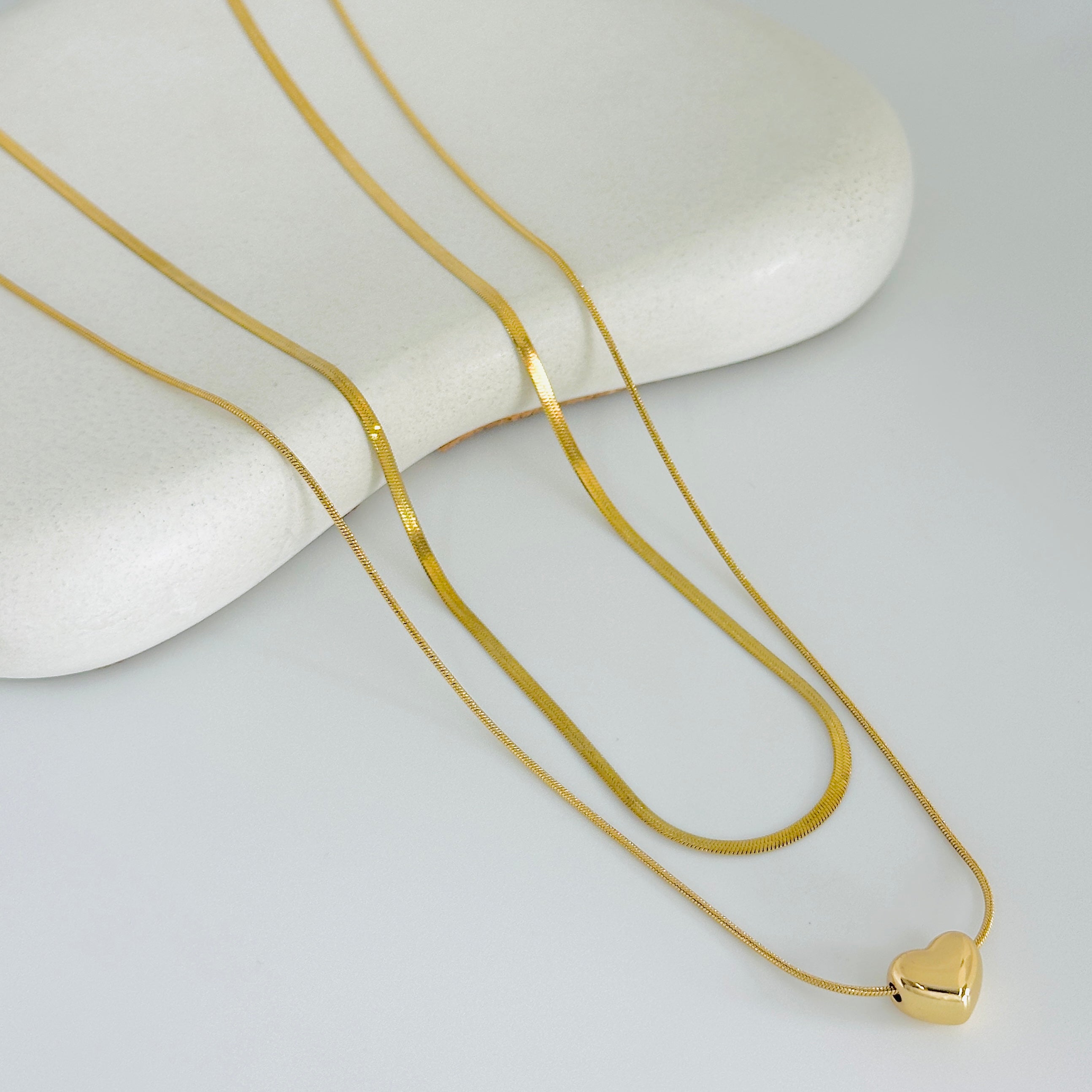 Heart Layered Gold Necklace