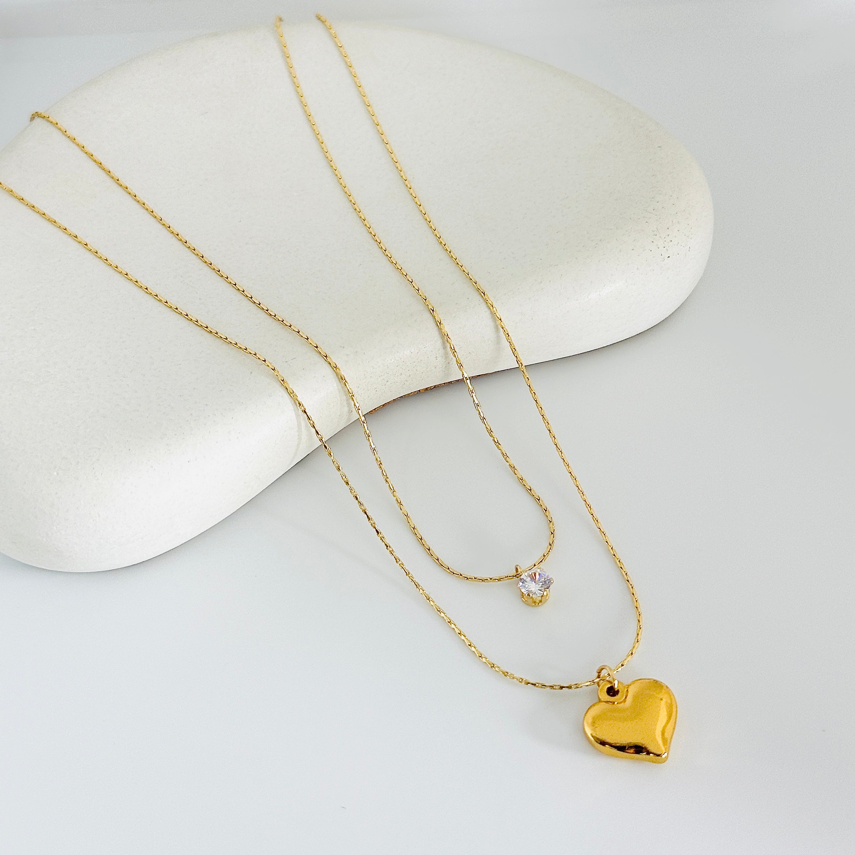 Heart Layered Gold Necklace