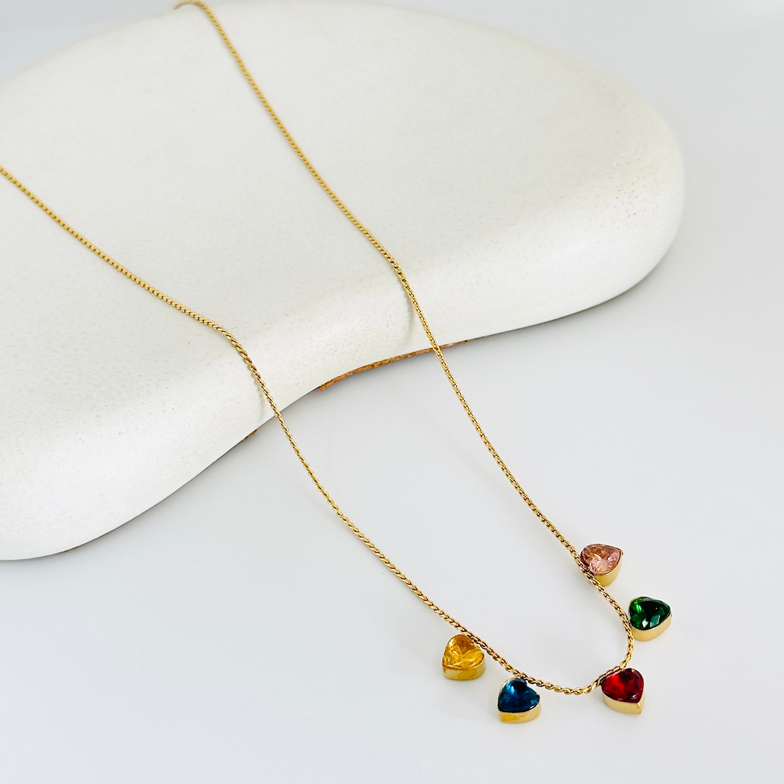 Annalisa Multi Stone Gold Necklace