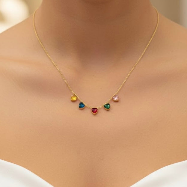 Annalisa Multi Stone Gold Necklace