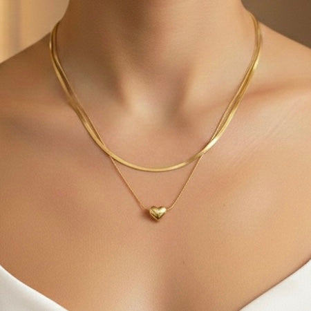 Heart Layered Gold Necklace