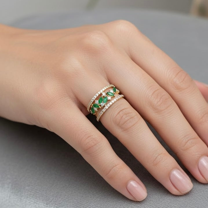 Maria Stone Gold Ring (Adjustable size)