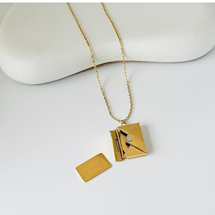 Letter Box Gold Necklace
