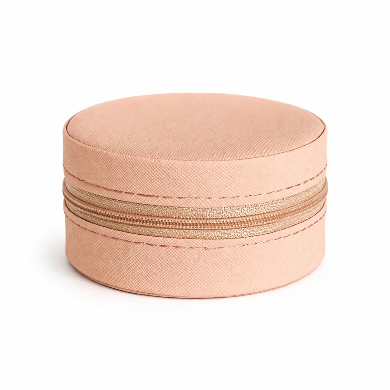 Round Peach Jewellery Box