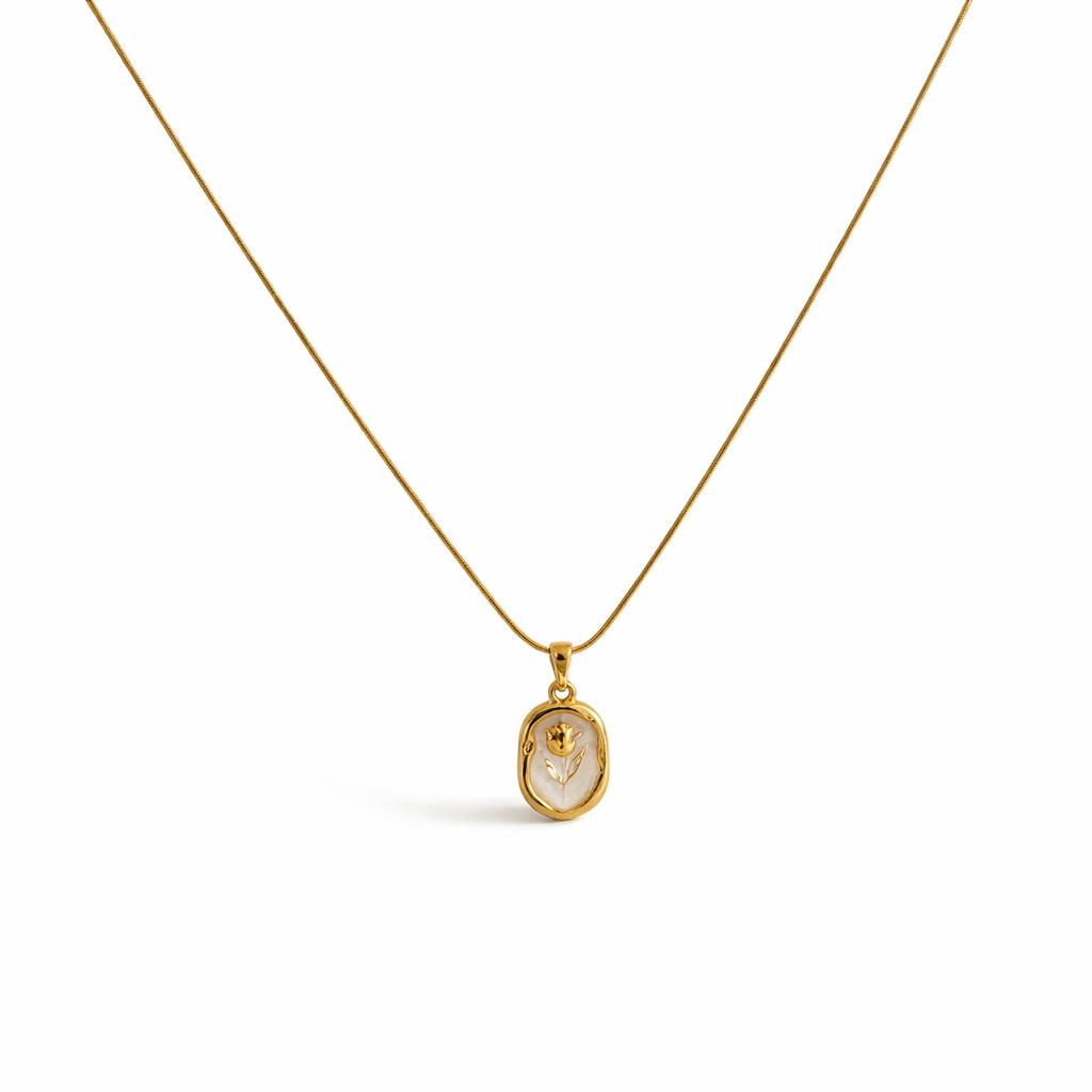 Rose White Gold Necklace