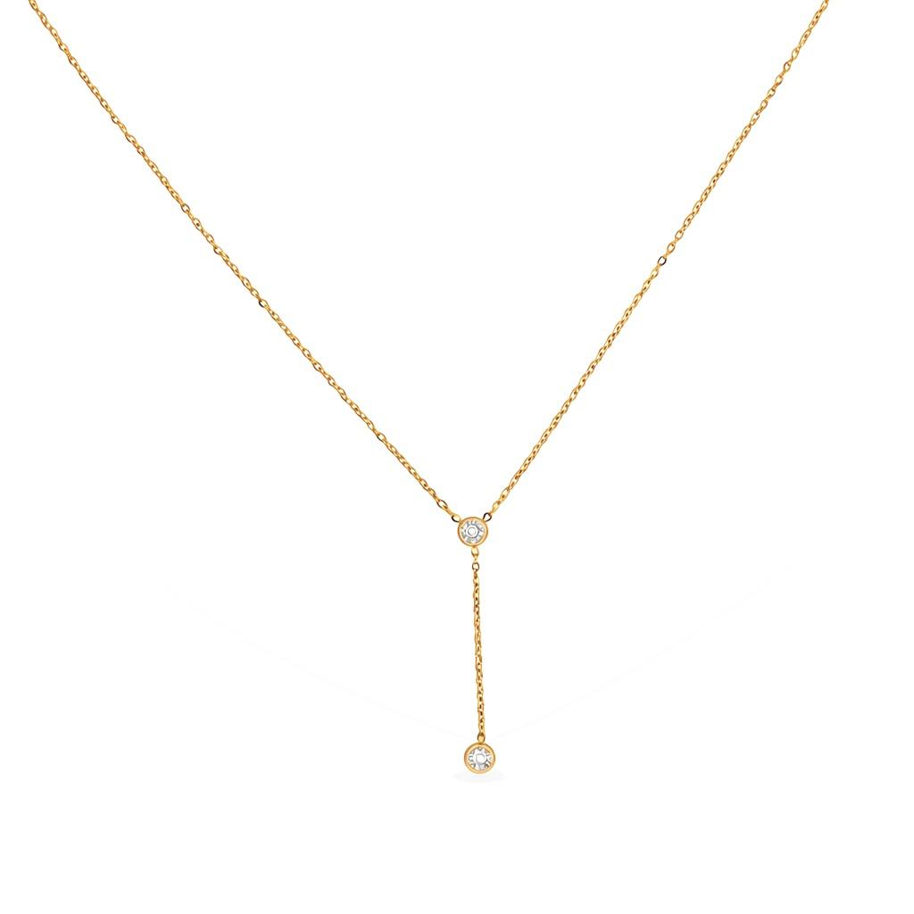 Stone Drop Gold Necklace