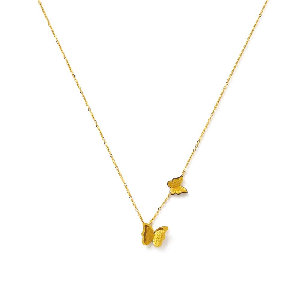 Double Butterfly Gold Necklace