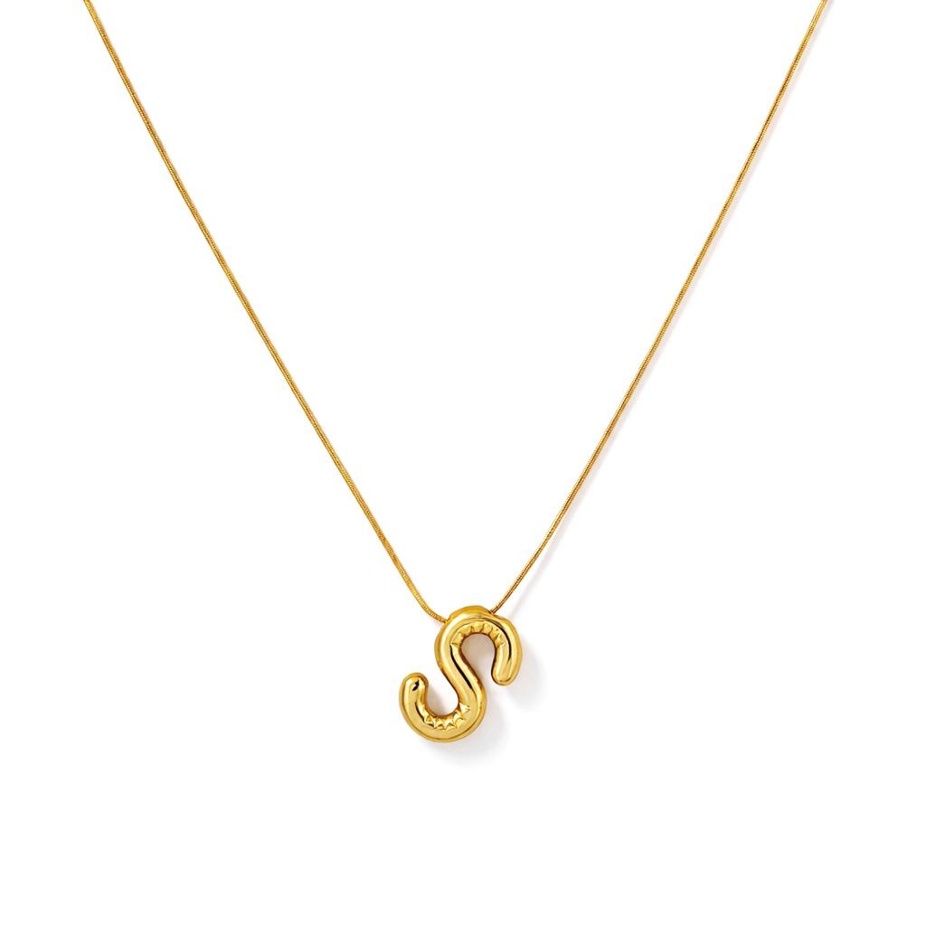 Letter S Gold Necklace