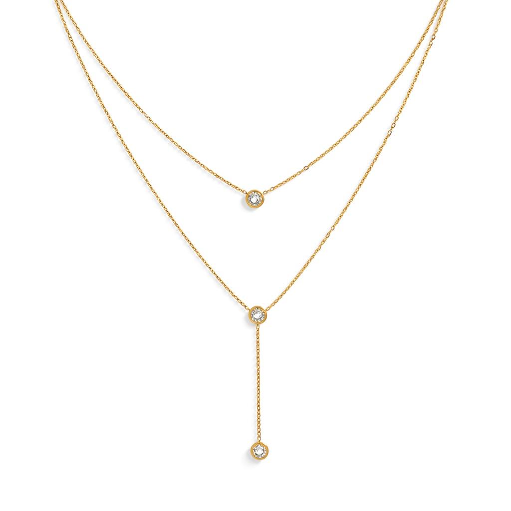 Drop Layered Gold Necklace