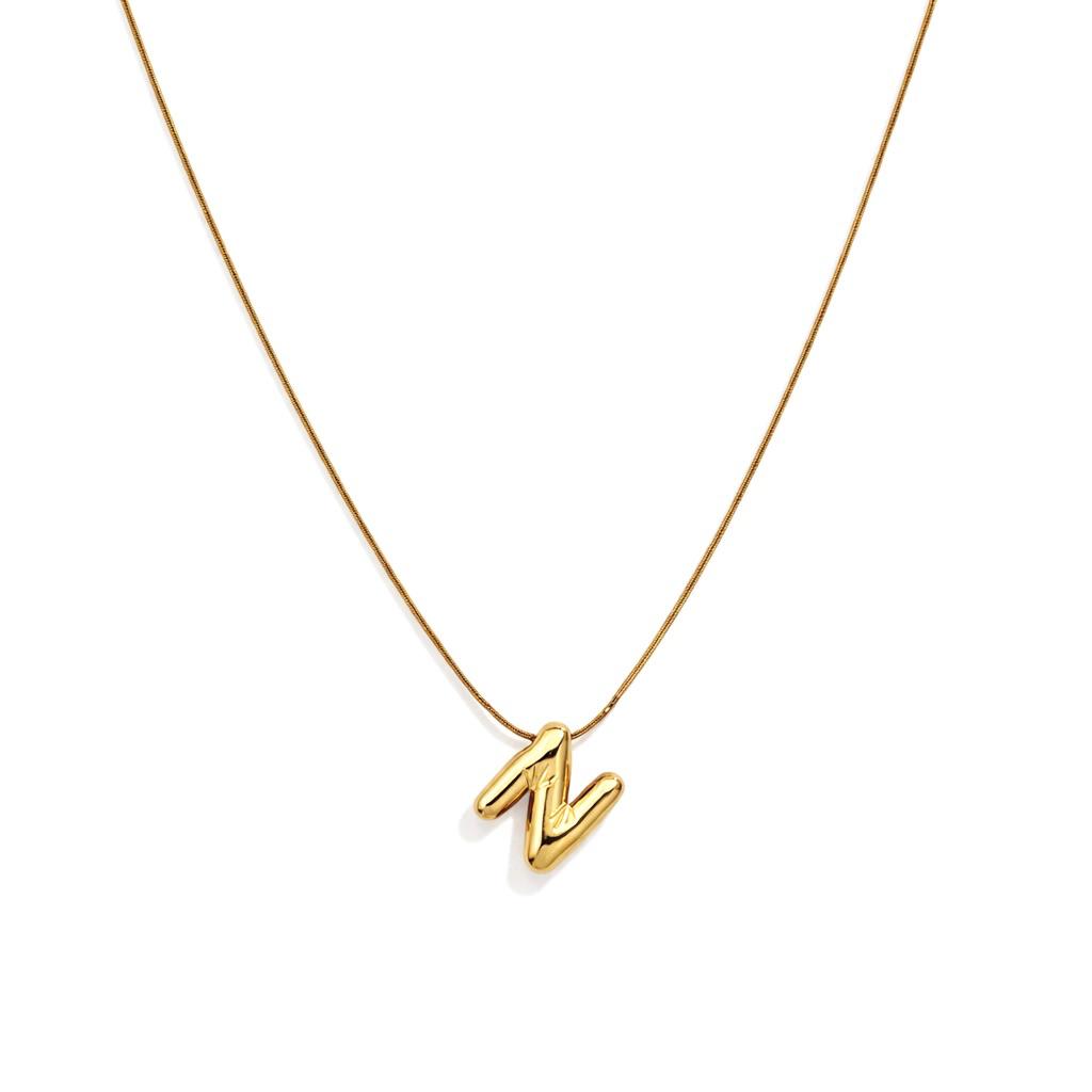 Letter N Gold Necklace